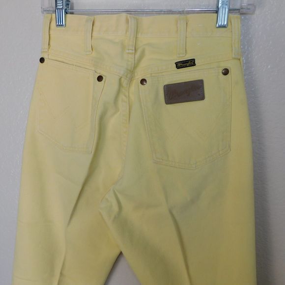 Wrangler Jeans Women Size 11 Cowboy High Waisted USA Made 13MBCG Yellow RARE 80s - Picture 8 of 10